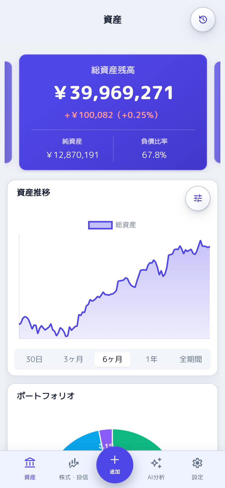 スマホで見た資産管理